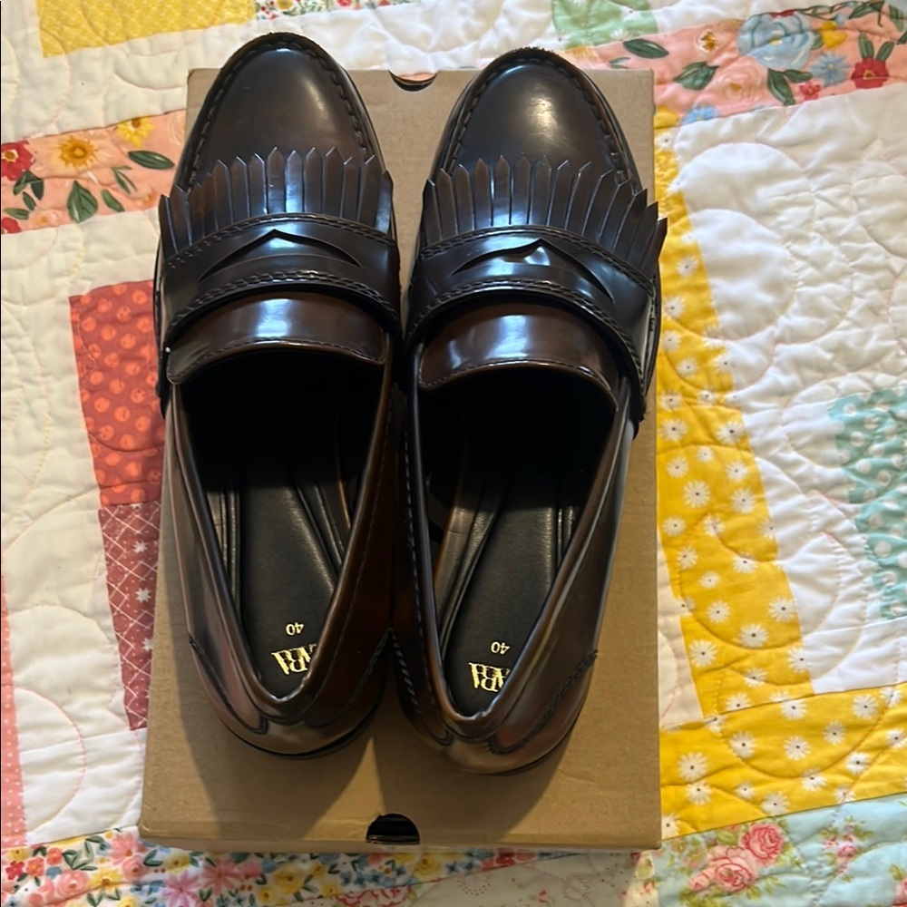 ZARA Brown Leather Loafers
